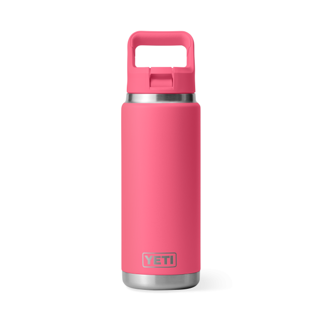 YETI Rambler 26 Oz Water Bottle Straw Cap TROPICAL PINK