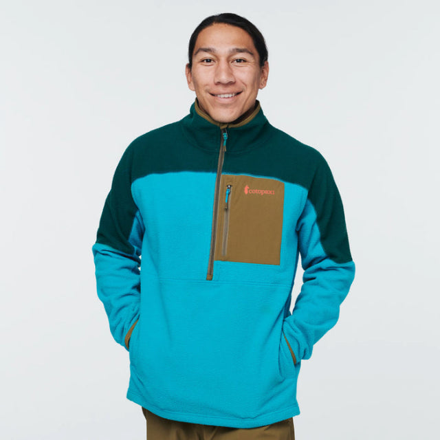 Cotopaxi Men's Abrazo Half-Zip Fleece Jacket | Past Season Model Deep Ocean & Mineral Blue