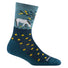 DARN TOUGH Womens Wild Life Crew Lightweight With Cushion Dark Teal
