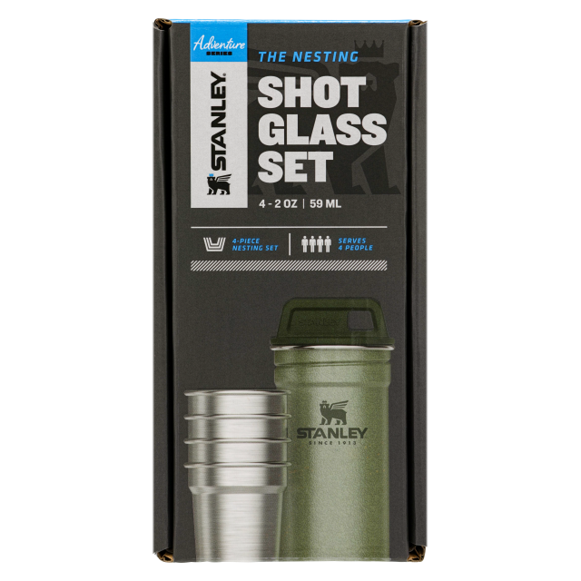 STANLEY COOLERS Pre-Party Shot Glass Set 2oz HAMMERTONE GREE