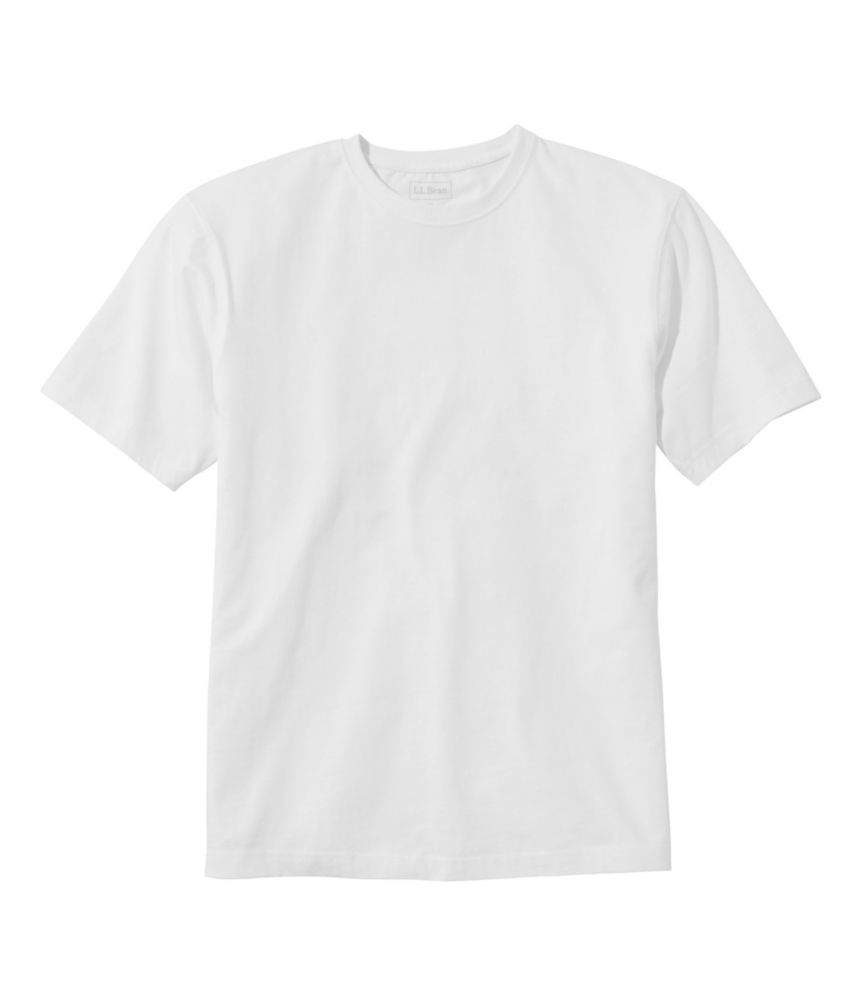 L.L.Bean Men's Carefree Unshrinkable Tee, Traditional Fit Short-Sleeve White