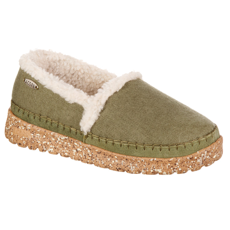 Acorn Slippers Recycled Felt Rockland Moc W Evrywr OLIVE / MEDIUM