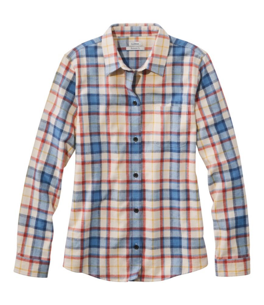 L.L.Bean Scotch Plaid Shirt Women's Regular Bean of Freeport Cream