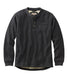 L.L.Bean Mens Katahdin Iron Works Bonded Waffle Fleece Henley Slightly Fitted Regular Charcoal Heather