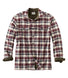 L.L.Bean Mens Fleece Lined Flannel Shirt With Pocket Plaid Regular Black Plum