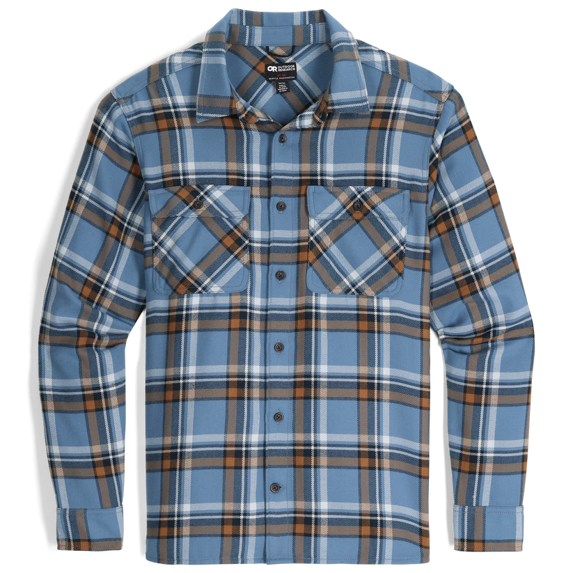 Outdoor Research M Feedback Flannel Twill Shirt Olympic Plaid