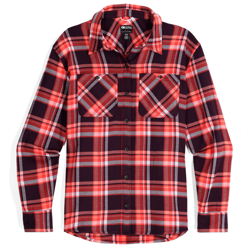 Outdoor Research W Feedback Flannel Twill Shirt Sunrise Plaid