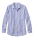 L.L.Bean Womens Premium Washable Linen Shirt Tunic Long Sleeve Micro Stripe DEEP BUE STRIP / L