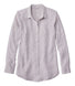 L.L.Bean Womens Premium Washable Linen Shirt Tunic Long Sleeve Micro Stripe SOFT SAND STRP