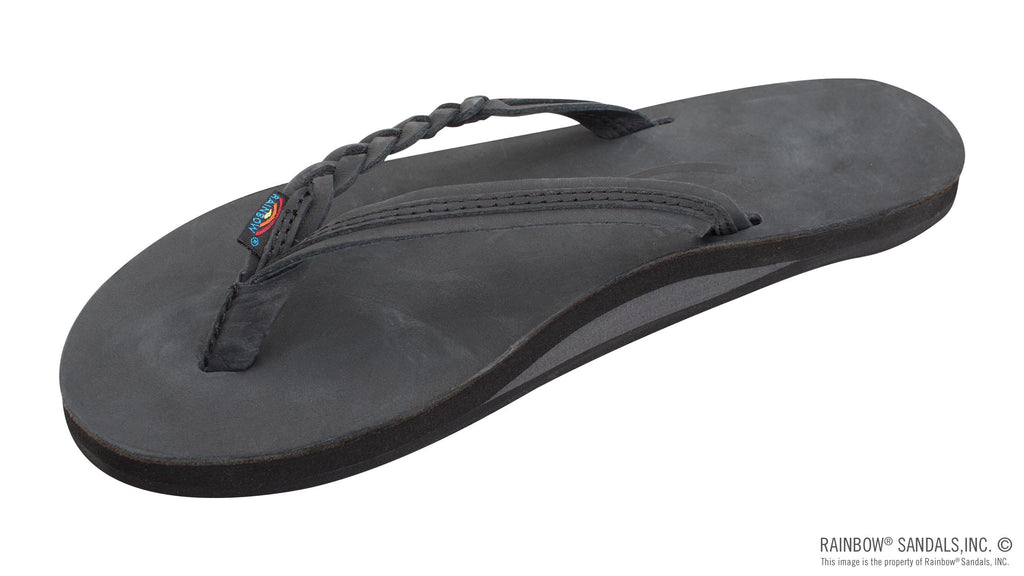 Rainbow Sandals Flirty Braidy - Single Layer Premier Leather 1/2" Narrow Strap with Braid BACK / L