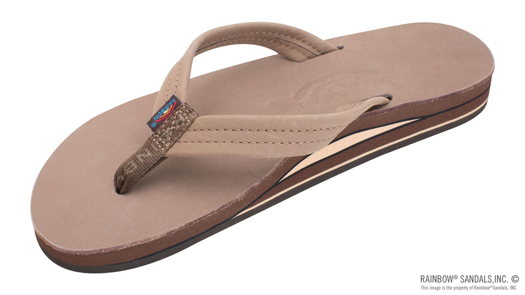 Rainbow Sandals Double Layer Arch Support Premier Leather 3/4'” Medium Strap DKBROWN