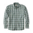 L.L.Bean Men's Comfort Stretch Chambray Shirt Long Sleeve Traditional Fit Plaid Regular.