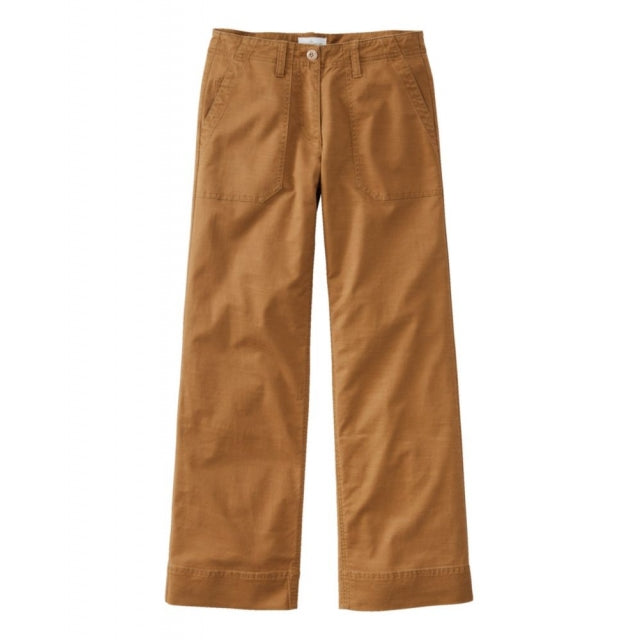L.L.Bean Womens Signature Cotton/TENCEL Utility Pants, Mid-Rise Wide-Leg Ankle-Length TIDAL MARSH