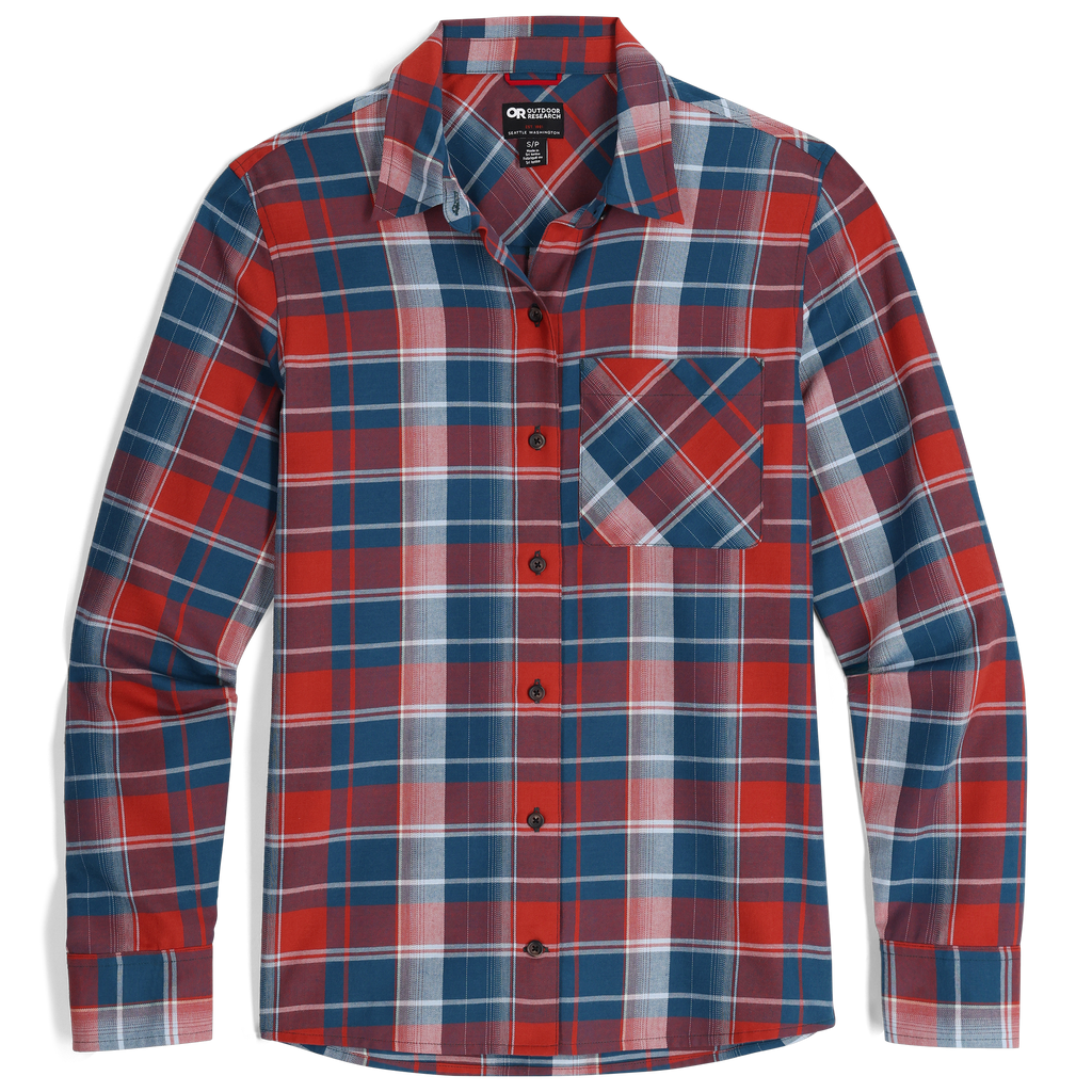 Outdoor Research W Ravenna Flannel Shirt Harbor/jupiter Plaid