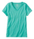 L.L.Bean Women's Pima Cotton Shaped V-Neck, Short-Sleeve Glacier Teal