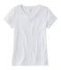 L.L.Bean Women's Pima Cotton Shaped V-Neck, Short-Sleeve White