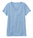 L.L.Bean Women's Pima Cotton Shaped V-Neck, Short-Sleeve ake / L