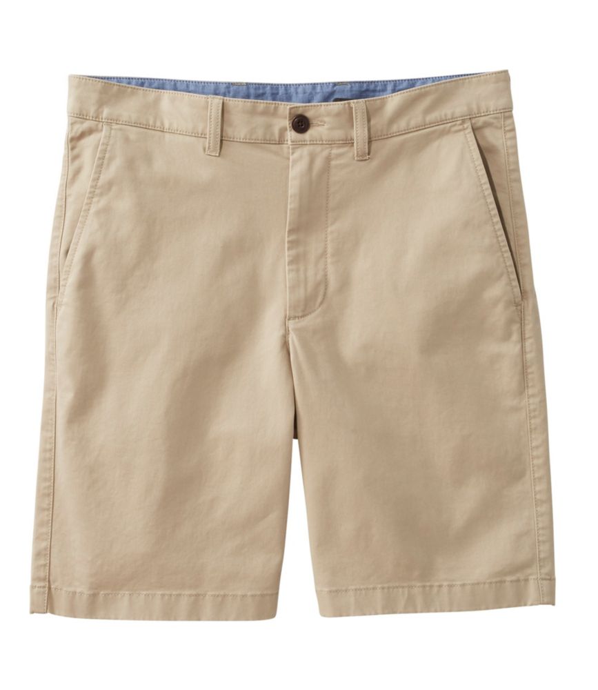 L.L.Bean Men's Lakewashed Stretch Khaki Shorts, 9" Khaki