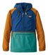 L.L.Bean Men's Mountain Classic Anorak, Multi-Color Collegiate Blue/Rustic Green