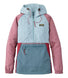 L.L.Bean Womens Mountain Classic Anorak, Multi-Color Oyster Blue/Forest Gray