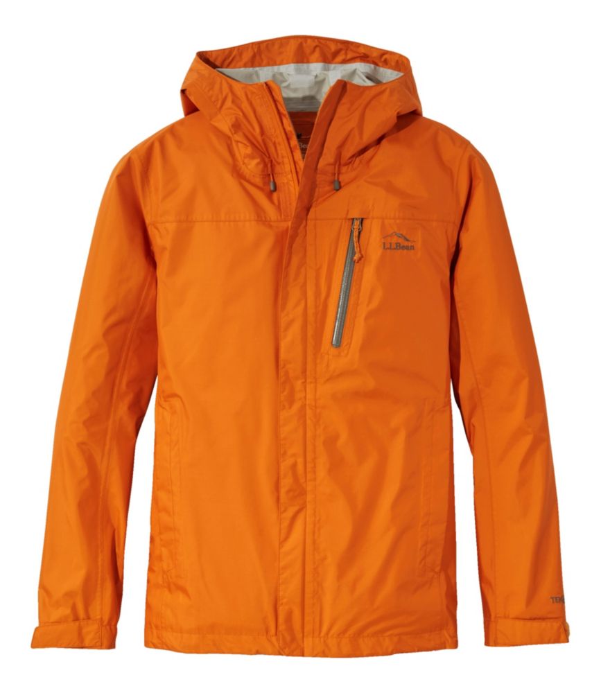 L.L.Bean Men's Trail Model Rain Jacket Amber Orange
