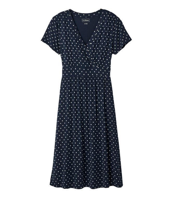 L.L.Bean Women's Summer Knit Dress, Short-Sleeve Print J&H Outdoors L.L.Bean Women's Summer Knit Dress, Short-Sleeve Print J&H Outdoors