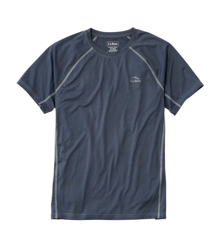 L.L.Bean Men's Swift River Cooling Sun Shirt, Short-Sleeve Carbon Navy