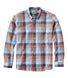 L.L.Bean Men's Comfort Stretch Chambray Shirt, Traditional Untucked Fit, Long-Sleeve, Print Faded Orange