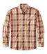 L.L.Bean Mens Comfort Stretch Chambray Shirt, Traditional Untucked Fit, Long-Sleeve, Print RED CHESTNUT