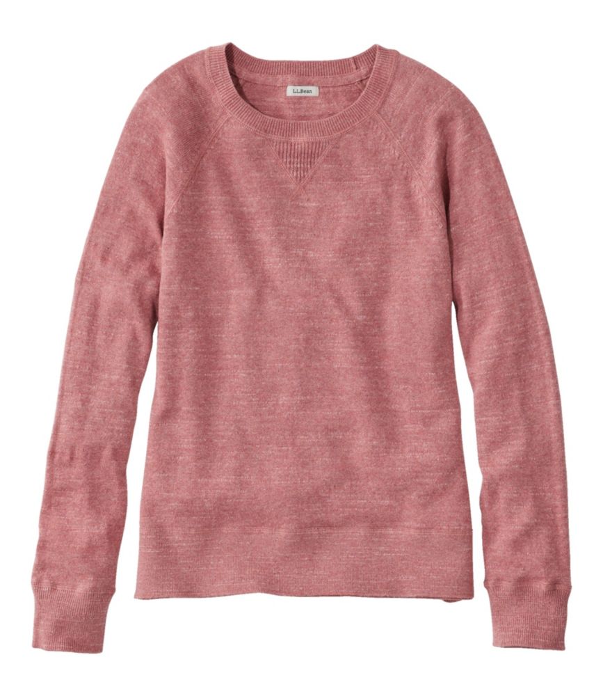 L.L.Bean Women's Organic Cotton Slub Sweater, Crewneck Sweatshirt Rose Wash