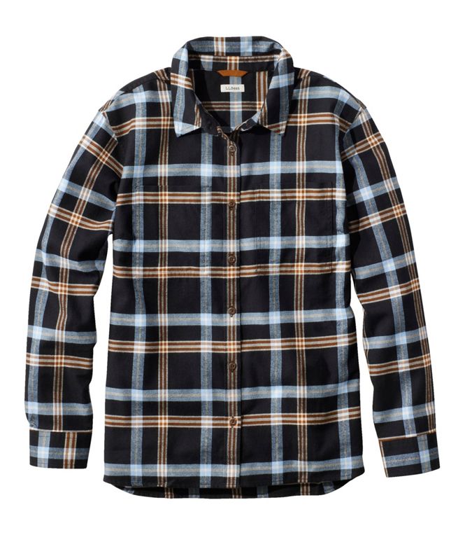 LLBEAN Whisperweight Flannel Shirt DAR BLACK / L