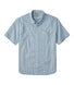 L.L.Bean Men's Comfort Stretch Performance Shirt, Short Sleeve, Slightly Fitted, Plaid SEA SAT / L