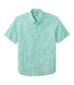 L.L.Bean Mens Comfort Stretch Performance Shirt Short Sleeve Slightly Fitted Plaid Regular GUF TEAL / L