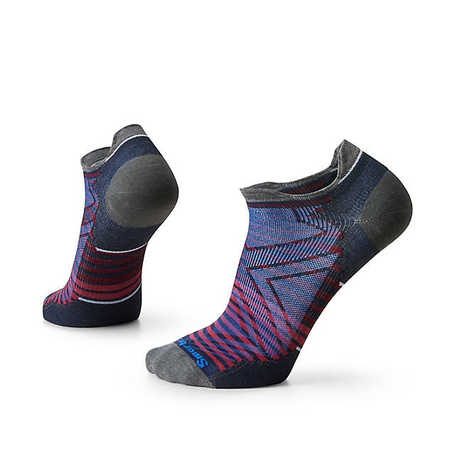 Smartwool Run Zero Cushion Low Ankle Pattern Socks Deep Navy