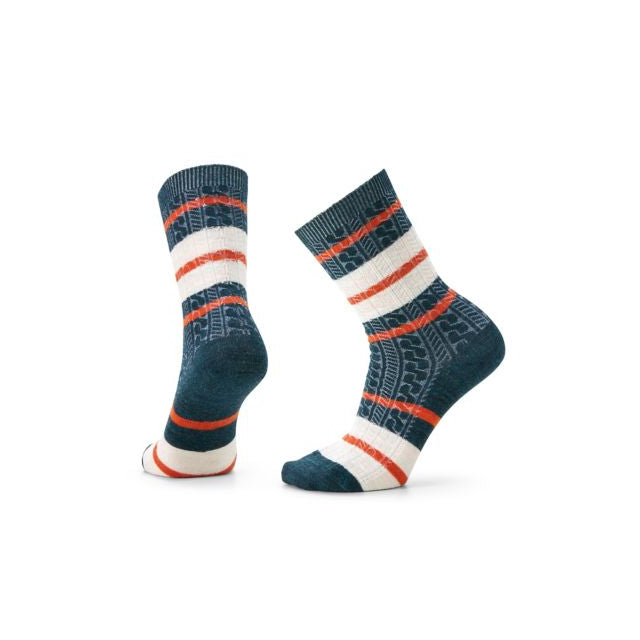 Smartwool Everyday Striped Cable Crew Socks Twilight Blue