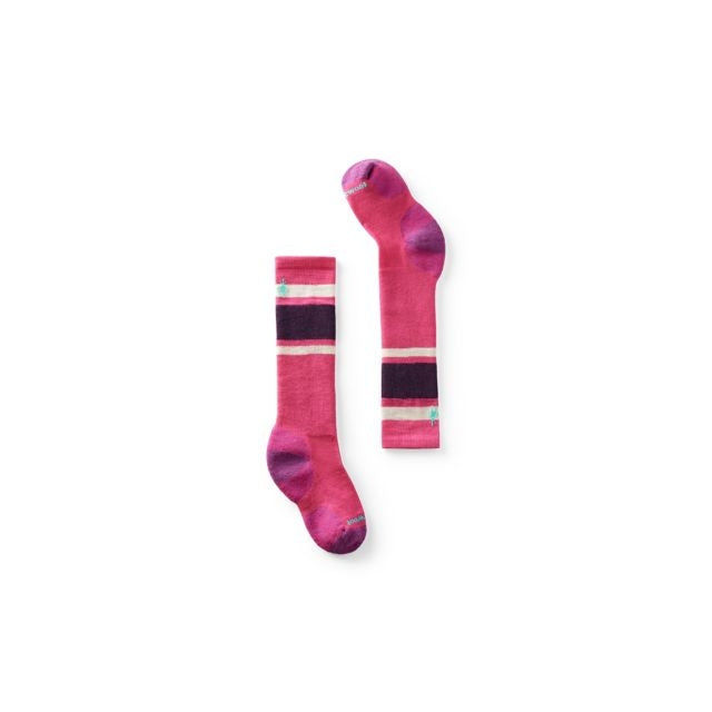 Smartwool Kids' Wintersport Full Cushion Stripe OTC Socks Power Pink