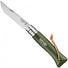 Opinel Knives No.08 Stainless Steel Folding Knife with Lanyard - Colorama DARK GREEN