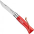 Opinel Knives No.08 Stainless Steel Folding Knife with Lanyard - Colorama Deep Red