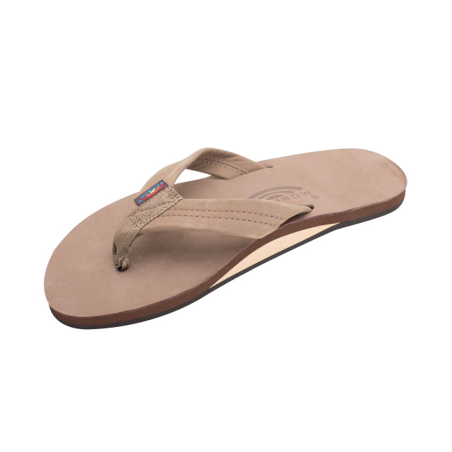 Rainbow Sandals Women's Single Layer Arch Support - 1" Strap DKBROWN