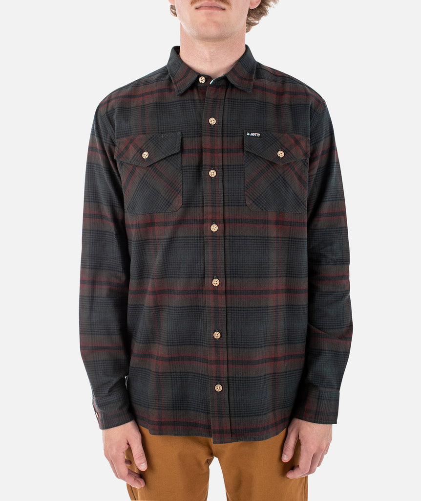 Jetty Mens Breaker Flannel TIDA / L