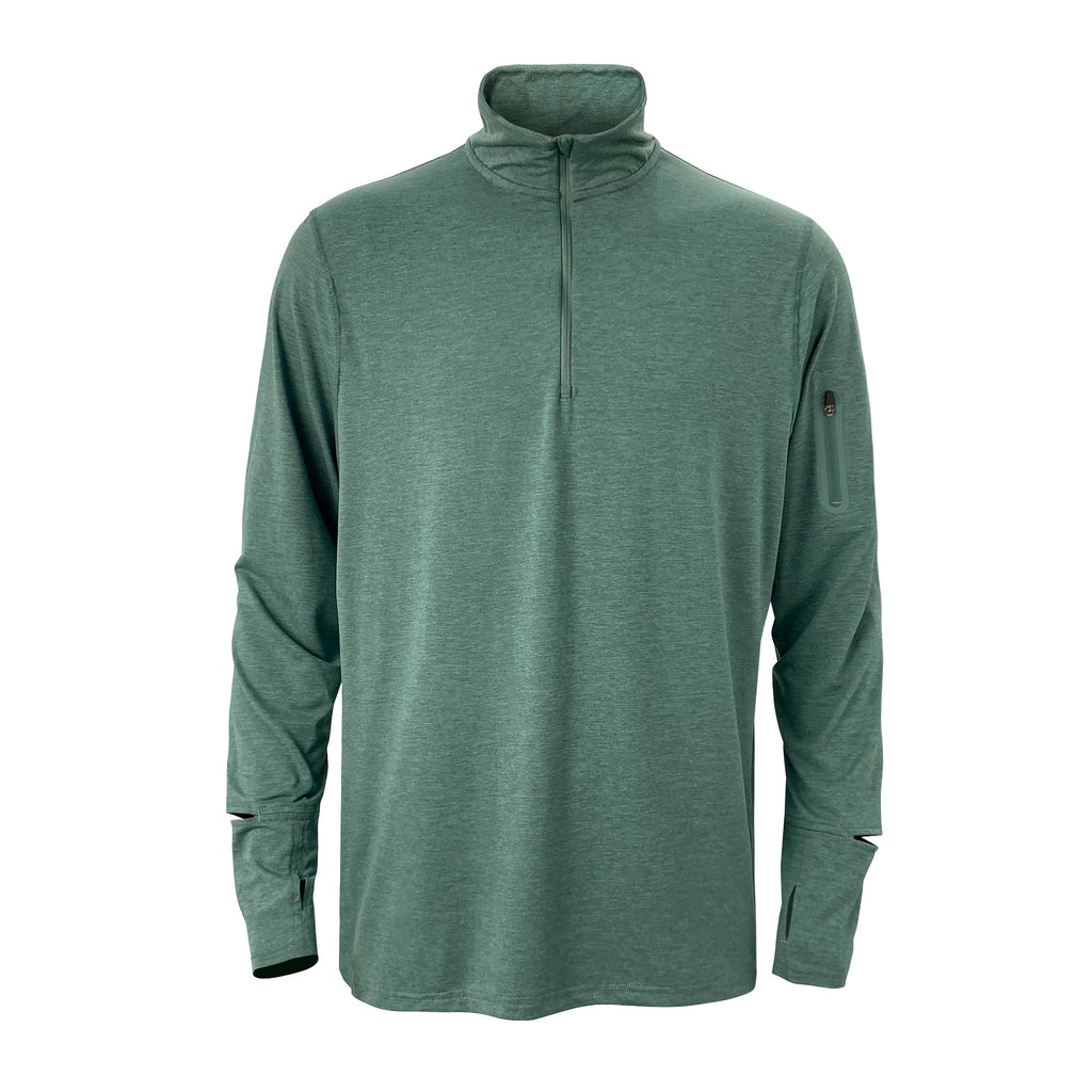 Just Head Outdoors Men's Quarter Zip 2.0 Heather North Atlantic