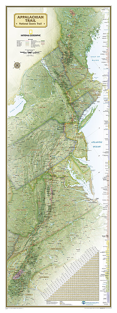 National Geographic Appalachian Trail Wall Map [In gift box]
