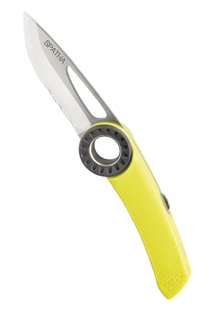 Petzl Spatha Knife with Carabiner Hole Yellow