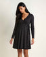 Toad&Co w-freesia-wrap-ls-dress in Black Ditsy Dot Print