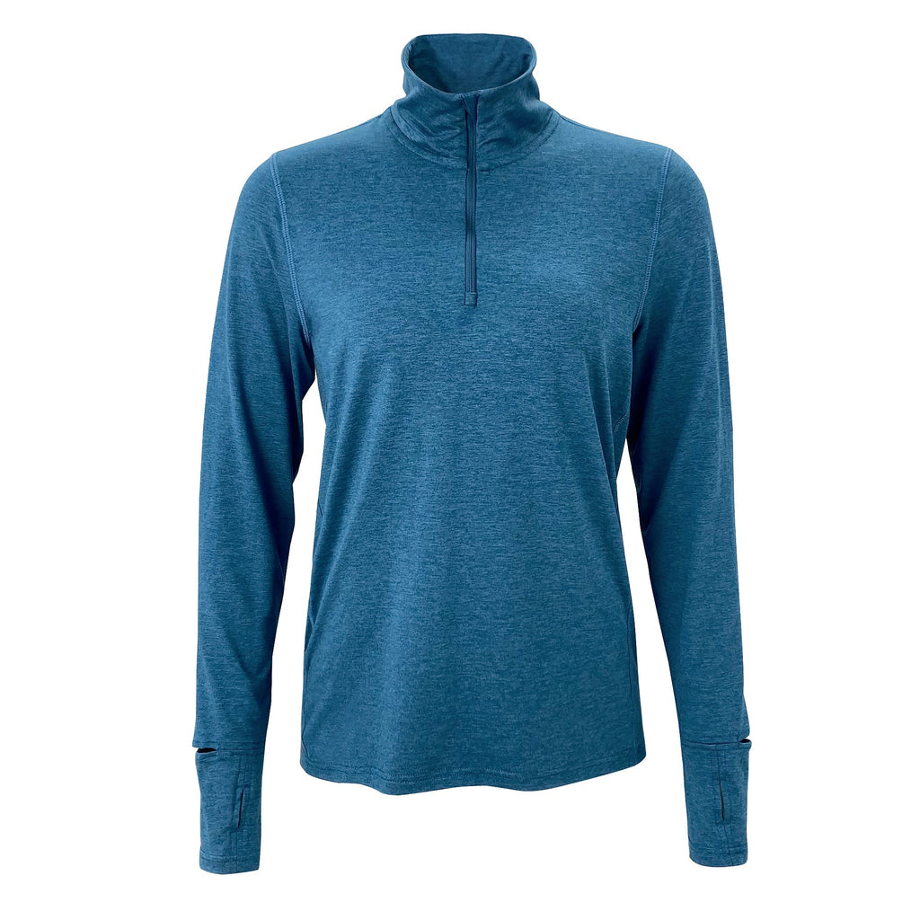 Just Head Outdoors Women's Quarter Zip 2.0 Heather Blue Ashes