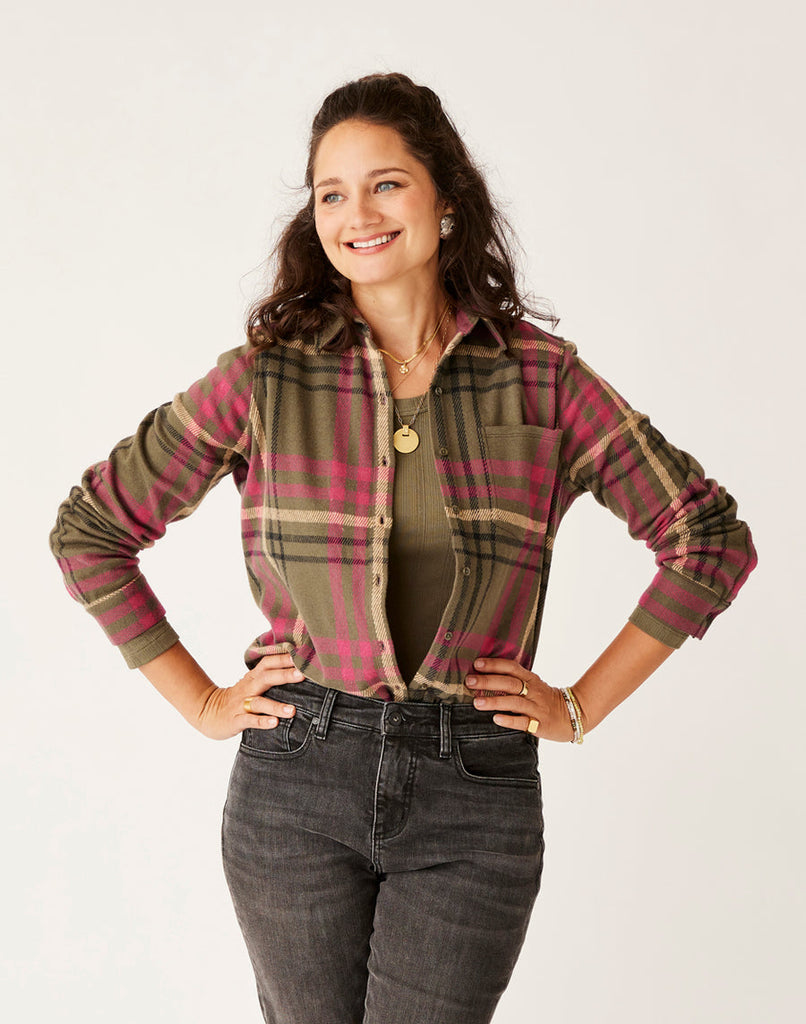 Carve Designs W Fairbanks Supersoft Shirt Fir Multiplaid