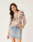 Carve Designs Women's Dylan Gauze Shirt Cloud Taj