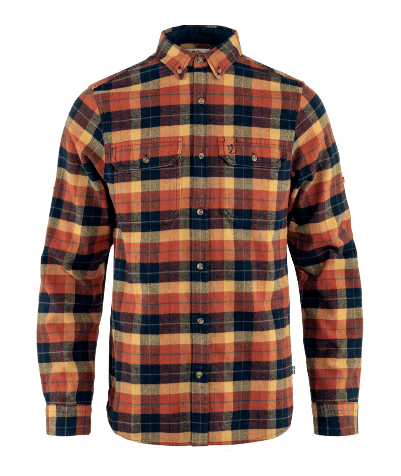 FJALLRAVEN Singi Heavy Flannel Shirt M Autumn eaf-Dark Navy / L