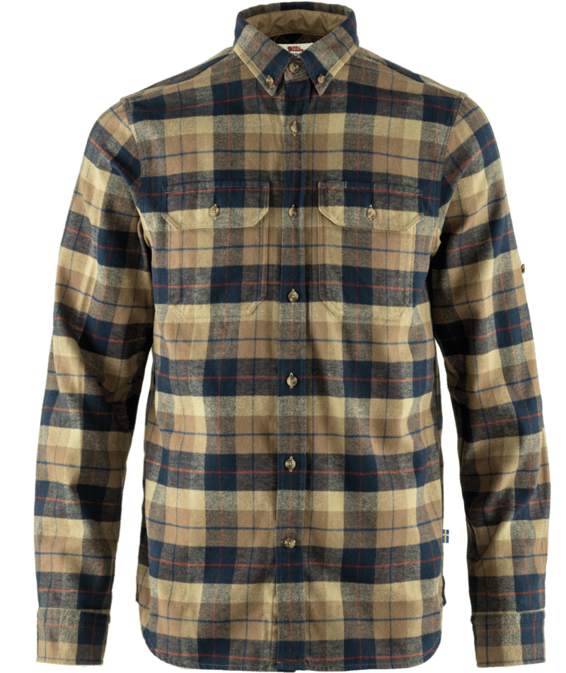 FJALLRAVEN Singi Heavy Flannel Shirt M Dark Sand