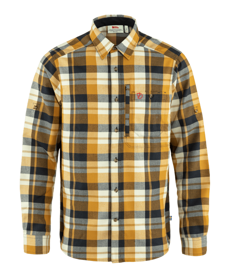 FJALLRAVEN Fjällglim Shirt M Buckwheat Brown-Dark Navy